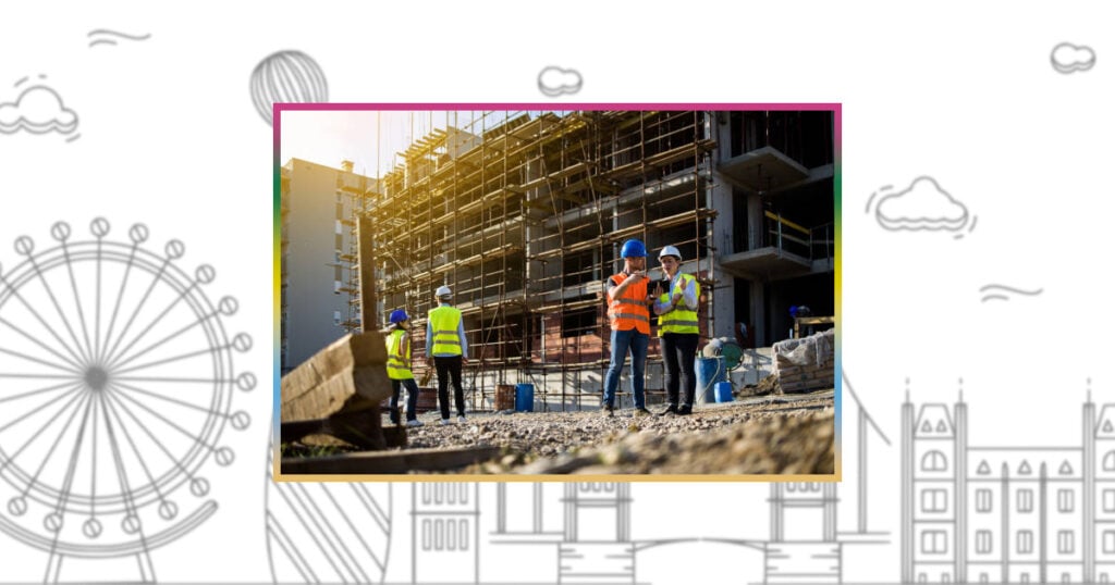 Construction accounting records and job costing paperwork on a building site